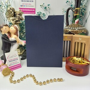 Busta per invito con apertura dall'alto, blu navy scuro, 270 g/m², perfetta per matrimoni, compleanni, eventi speciali, elegante e di qualità premium, matrimoni in spiaggia