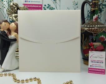 Square Bahia Ivory Invitation Envelope – Premium Paper, Custom Sizes, Personalizable for Weddings, Events, Announcements, Corporate Events