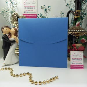 Quadratische Bahia Blaue Einladungsumschläge, anpassbar, 270 gsm Premium Papier für Hochzeiten, Verlobungen, Geburtstage, elegantes Design, individuell