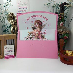 Envelope de amor Valentine Pink Angel – Bilhetes de amor, convites para o Dia dos Namorados, cartas românticas, festas de noivado e ocasiões especiais