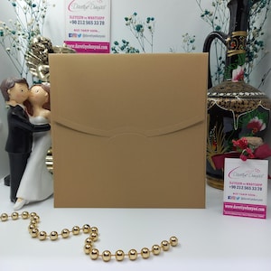 Enveloppe d'invitation carrée Torito Taba (brun fauve) - mariages, anniversaires, événements d'entreprise, baby shower, anniversaires, fournitures pour événements