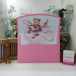 Roze babyshower, verjaardag, envelop uitnodiging babyfeestje – aangepast ontwerp, gepersonaliseerde feestartikelen voor meisjes, gepersonaliseerde babyenvelop