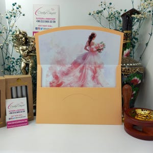 Enveloppe rose personnalisée pour faire-part de mariage | Design élégant pour les mariages, les enterrements de vie de jeune fille, les fiançailles, les fêtes et les événements | Enveloppe premium
