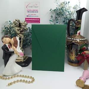 Busta per invito verticale verde - Perfetta per matrimoni, compleanni, baby shower, eventi, feste, inviti e celebrazioni