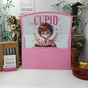 Valentine Pink Heart Einladungsumschlag, personalisierte Liebesnotizenhalter, kundenspezifische romantische Hochzeit, Party Valentinstag Design, Pink Lover
