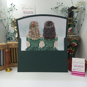 Convites de casamento para madrinhas, festa de noivado, envelopes de design personalizado especial para eventos, personalizados e elegantes, envelopes artesanais