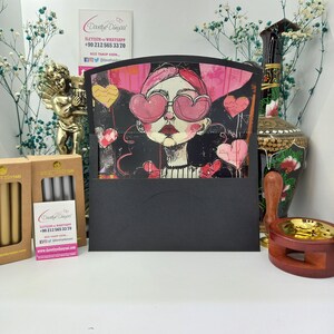 Enveloppe personnalisée « Je t'aime » pour la Saint-Valentin, mots d'amour sincères, faire-part romantiques, cadeau personnalisé pour la Saint-Valentin, porte-cartes d'anniversaire