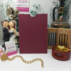 Faire-part Bahia bordeaux à ouverture par le dessus – papier premium | Invitations de mariage, d'anniversaire, d'anniversaire et d'événement d'entreprise, enveloppe d'événement