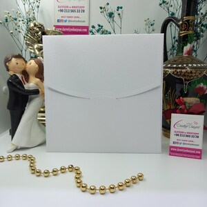 Quadratischer weißer Leder-Textur-Einladungsumschlag, Premium-Papier, anpassbar, ideal für Hochzeiten, Geburtstage, Firmenveranstaltungen und mehr