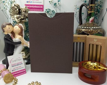 Sobre de invitación Torito marrón oscuro con apertura superior: sobre elegante para bodas, cumpleaños, eventos corporativos y especiales / Varios tamaños, sobre