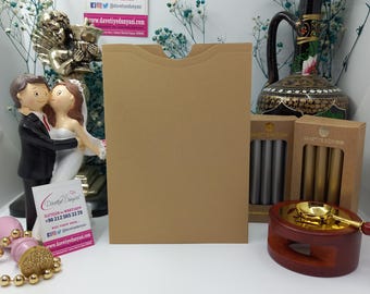 Sobre de invitación Torito Tan con apertura superior - Sobre para bodas, cumpleaños y eventos corporativos - Sobres para fiestas personalizables de primera calidad