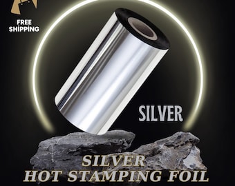 Premium Silver Hot Stamping Foil Roll - Metaliczna folia termotransferowa do rękodzieła, skóry, zaproszeń, projektów DIY, scrapbookingu i tworzenia kartek