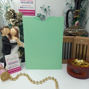 Busta per invito con apertura dall'alto Bahia Light Green – Qualità premium, dimensioni personalizzate, perfetta per matrimoni, compleanni ed eventi speciali