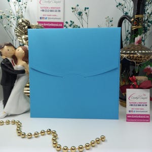 Square Bahia Sky Blue 40.902 Einladungsumschläge - Individuell angefertigtes 270gsm Papier, elegante Hochzeits- & Event-Einladungen, besondere Anlässe, Geburtstag