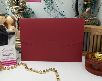 Horizontal Torito Burgundy Wedding Invitation Envelope - Premium, Eco-Friendly, Custom Sizes for Weddings & Events, Special Occasions, RSVP