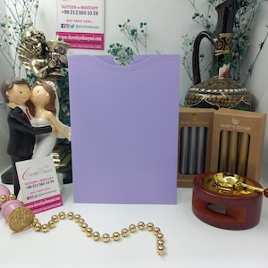 Sobre de invitación de color lila con apertura superior para bodas, cumpleaños y eventos corporativos: calidad superior, varios tamaños, sobre RSVP