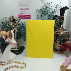 Gelber vertikaler Hochzeitseinladungsumschlag - Hochzeiten, Geburtstage, Babypartys, Partys, Veranstaltungen, besondere Feiern, Aktivitätsumschläge