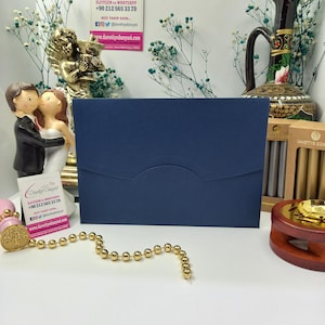Busta da matrimonio orizzontale Torito blu navy, carta di qualità, inviti eleganti, RSVP, buste per feste per matrimoni, occasioni speciali, fidanzamento