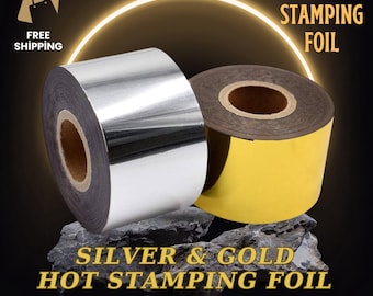 Srebrne i złote rolki folii do tłoczenia na gorąco - metaliczna folia termotransferowa do rękodzieła, skóry, zaproszeń, projektów DIY, scrapbookingu, tworzenia kartek