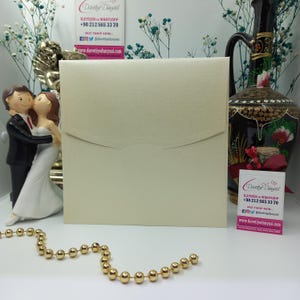 Quadrat Satin Umschlag creme Hochzeit - Sondergrößen, Premium Qualität, personalisierte Umschläge | Elegant, Stilvoll, Geburtstag, Parties