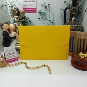 Enveloppe horizontale jaune pour faire-part de mariage, tournesol Bahia, papier premium - Élégant et respectueux de l'environnement - Faire-part de mariage, RSVP, fête