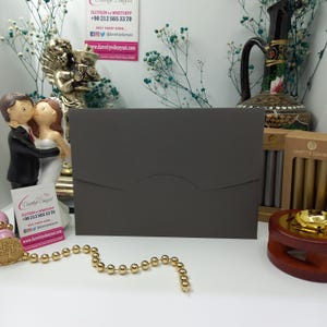 Dunkelgrauer horizontaler Torito-Hochzeitseinladungs-Umschlag - Perfekte Hochzeiten, Antwortkarten, besondere Veranstaltungen, Babyparty, Party, Luxushochzeit