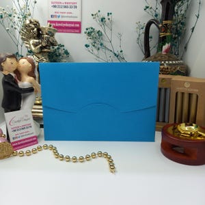 Busta per invito di nozze orizzontale Bahia Turquoise, Premium – Elegante e personalizzabile – Inviti di nozze, RSVP, festa, baby shower