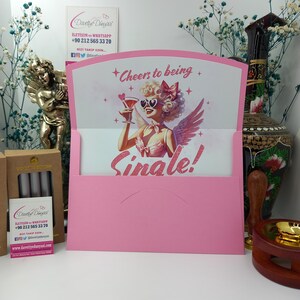 Envelope de amor de anjo rosa de dia dos namorados - convites de casamento românticos, bilhetes de amor, cartões de dia dos namorados, papelaria personalizada, presente sincero
