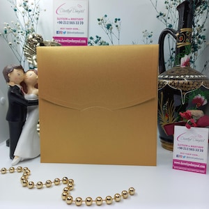 Quadrat Satin Gold Einladung Umschlag - Hochzeit, Geburtstag, Verlobung, Veranstaltungen, Firmenfeiern, Babypartys, Jubiläum Einladungen