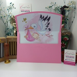 Rosa Babyparty, Geburtstag, Babyparty-Einladung Umschlag - Kundenspezifisches Design, personalisiert für Mädchen-Veranstaltungen, Baby Shower & Birthday Party