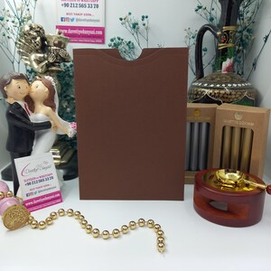 Enveloppe marron Bahia premium à ouverture par le haut - Enveloppe pour faire-part mariage, anniversaire, événement d'entreprise et fête, enveloppe mariage marron