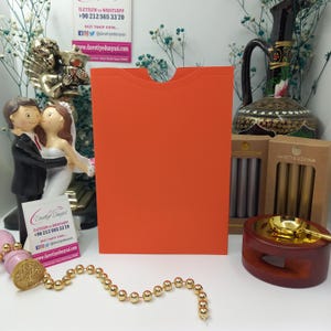 Oben öffnender Bahia Orange-Einladungs-Umschlag | Hochzeit, Geburtstag, Firmenevent, besonderer Anlass | Premium Papier | Anpassbare Größen