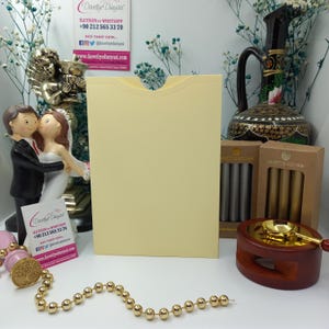Bahia donkere crème uitnodigingsenvelop met opening aan de bovenkant voor bruiloften, verjaardagen en bedrijfsevenementen - elegant 270 g papier, meerdere formaten, enveloppen