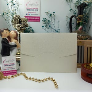 Enveloppe de mariage horizontale en fibre crème satinée - Mariages, fiançailles et événements spéciaux - Invitations de qualité supérieure, enveloppes pour événements, RSVP