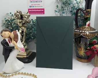 Dark Green Vertical Envelope for Wedding, Birthday, Baby Shower Invitations, Elegant Event Envelopes, Premium Invitation Envelope Design