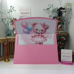 Rosa Valentinstag, Liebe, Babyparty, Freund-Tag spezielles Design Einladungsumschlag - Individuell anpassbar, Premiumpapier, personalisiert, Umschläge