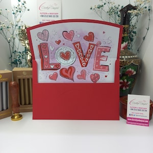 Roter Liebhaber, Liebe, Valentinstag, Hochzeit, Freundschaft Individueller Einladungsumschlag - Personalisiertes elegantes Design für besondere Anlässe, Liebe