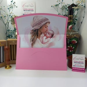 Rosa Babyparty, Geburtstag, Babyparty, Einladungsumschlag - Kundenspezifisches Design für Mädchenveranstaltungen, personalisiertes Premiumpapier, Babypartyzubehör