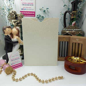 Einladungsumschlag aus Satin in Creme - Perfekt für Hochzeiten, Geburtstage und Firmenfeiern, anpassbare Größen, Umschläge