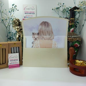 Mädchen & süßer Hund Umschlag - Kundenspezifische Design-Einladungsumschläge für Hochzeiten, Geburtstage, Duschen, Partys - Besondere Anlässe, handgemachter Umschlag