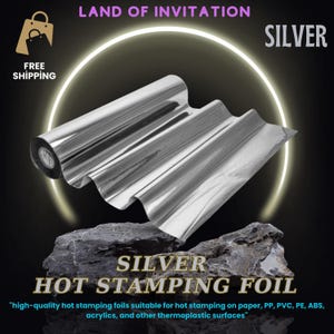 Premium Silver Hot Stamping Foil Roll 64cm x 120meters - Metallic Heat Transfer Foil for Crafts, Leather, Invitations, Papers, DIY Projects