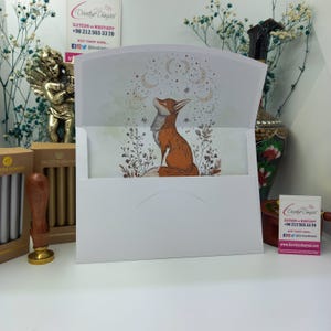 Süßer Fuchs Themen spezielles Design Einladung Umschlag, personalisierte Blume Ereignis Umschlag, einzigartige Hochzeitseinladung, kundenspezifischer Umschlag für Party