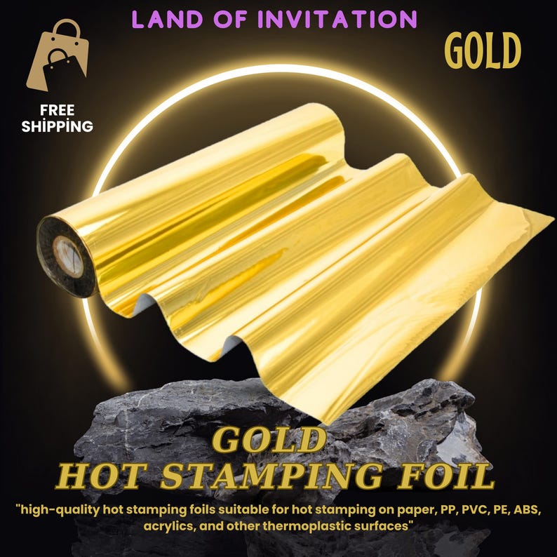 Premium Gold Hot Stamping Foil Roll - Metallic Heat Transfer Foil for ...