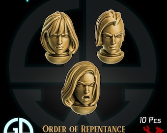 Space Nuns Bare Heads - Order of Repentance  - Wargaming Bits to customise and kitbash your army!