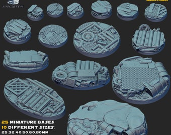 Apocalypse Junker Scrap City Miniature Bases - 8K Quality! All Sizes, Official Zabavka Workshop - Perfect for Wargaming, D&D or Dioramas!