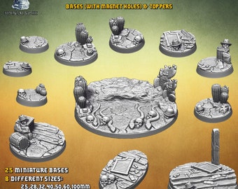 Old Wild West / Desert Cowboy Miniature Bases - 8K Quality! All Sizes, Official Admiral Apocalypse - Perfect for Wargaming, D&D or Dioramas!