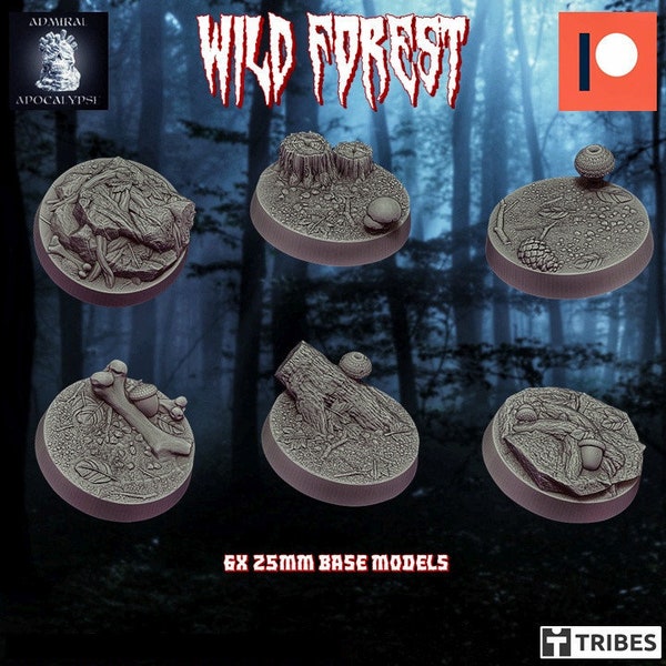 Wild Forest / Haunted Jungle Miniature Bases - 8K Quality! All Sizes, Official Admiral Apocalypse, Perfect for Wargaming / D&D / Diorama!