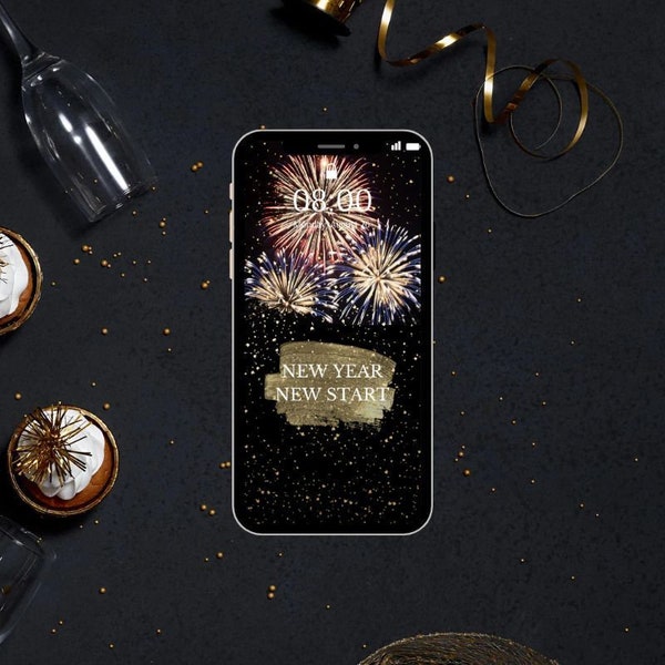 New Year New Start Wallpaper iPhone, New Year's Wallpaper, Iphone Background, Firework Wallpaper Phone, 2023 New Year's Lock&Home screen