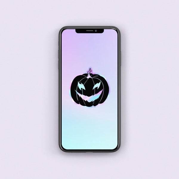 Purple Pumpkin Halloween Wallpaper Phone, Halloween iPhone Background, Purple Lock Screen, Pumpkin Background Smart Phone, Wallpaper Android
