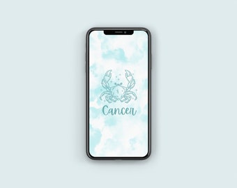 Cancer iphone wallpaper | Zodiac sign phone lock screen | Astrology home screen | Zodiac sign wallpaper | Celestial phone background